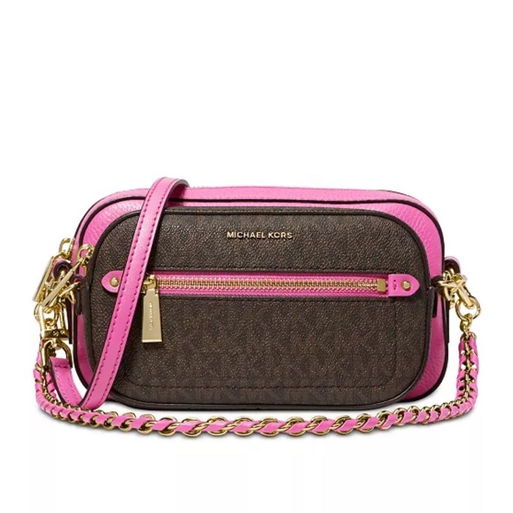 Michael Kors Logo Small Jet Set 5 in 1 Pouch Camera Crossbody New with Tags